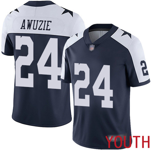 Youth Dallas Cowboys Limited Navy Blue Chidobe Awuzie Alternate #24 Vapor Untouchable Throwback NFL Jersey